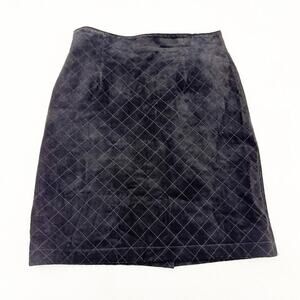 Breeches Quilted Suede Mini Skirt Black Size 8